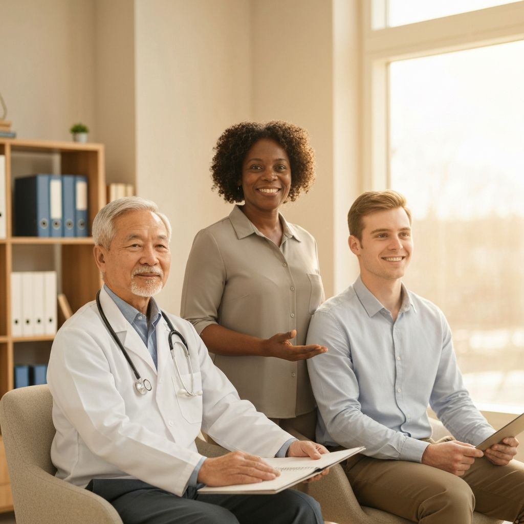 Healthcare professionals providing mental health and wellness support